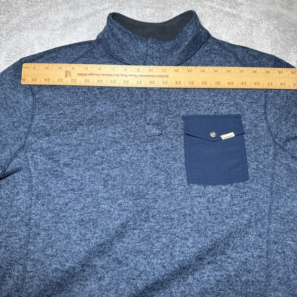 Woolrich Sweater Mens‎ XL Blue Quarter Snap Pullover Fleece Outdoor Warm Pocket